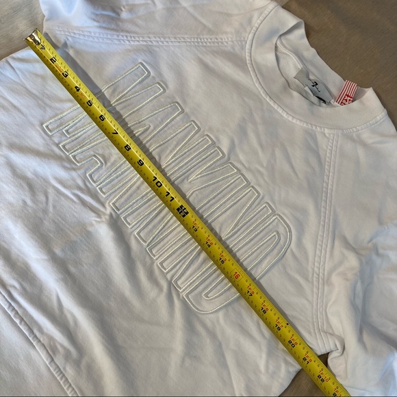 7 FAM | MANKIND EMBROIDERED 3/4 PUFF SLEEVE SWEATSHIRT IN WHITE SMALL - Picture 3 of 10
